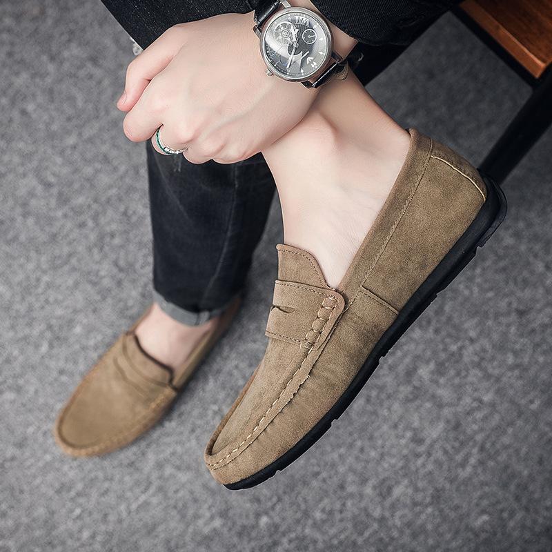 Loafers | kosmopolis + grip man – Suede loafers Taupe Loafers Loafers