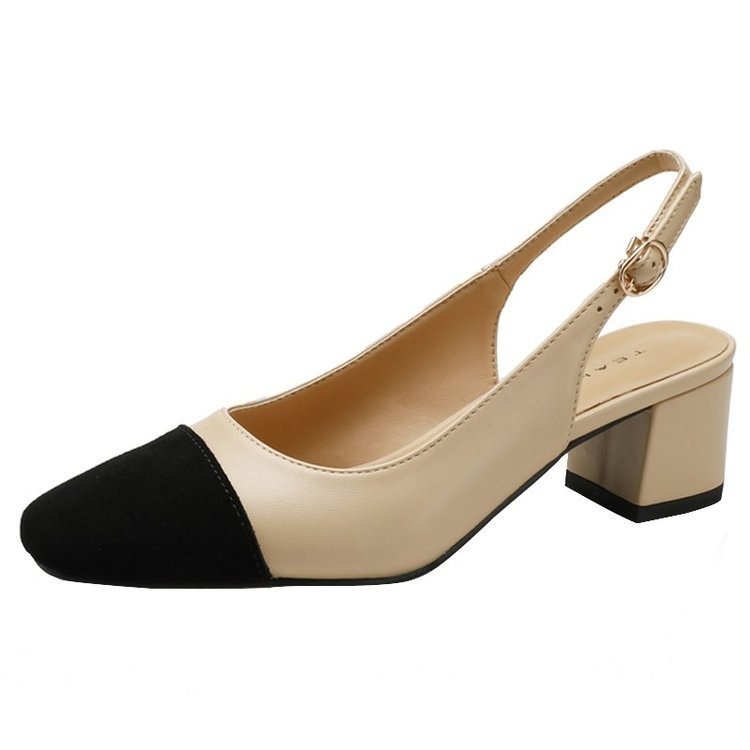 Pumps | giselda woman – Slingbacks with medium-high heels Beige/Black Pumps Beige/Black